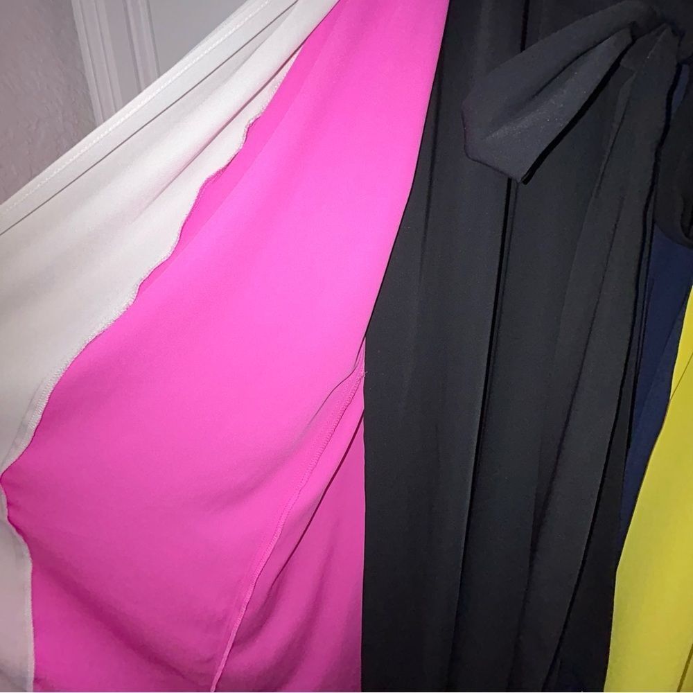 Colorblock Sleeveless Jumpsuit - Pink, Yellow & Black - Picture 6 of 12